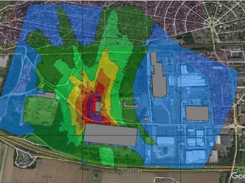 Cartographie sonore impact sur le voisinage Data Center THESEE (F-78 Aubergenville)  