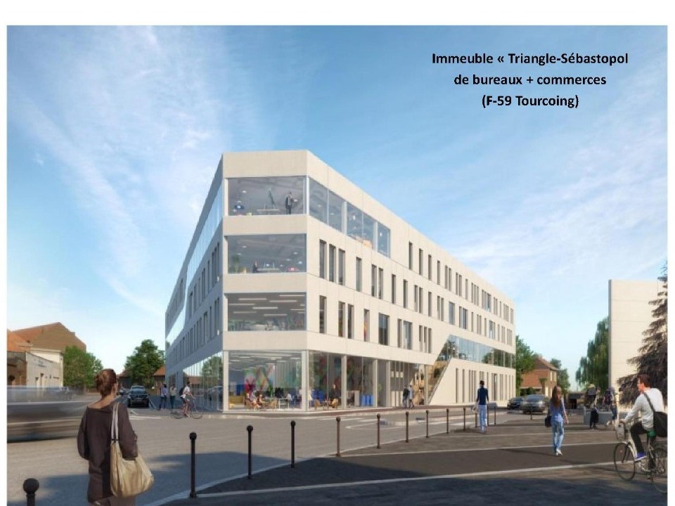 Mission acoustique phase PRO,EXE Immeuble tertiaire  Triangle-Sébastopol (F-59 Tourcoing)